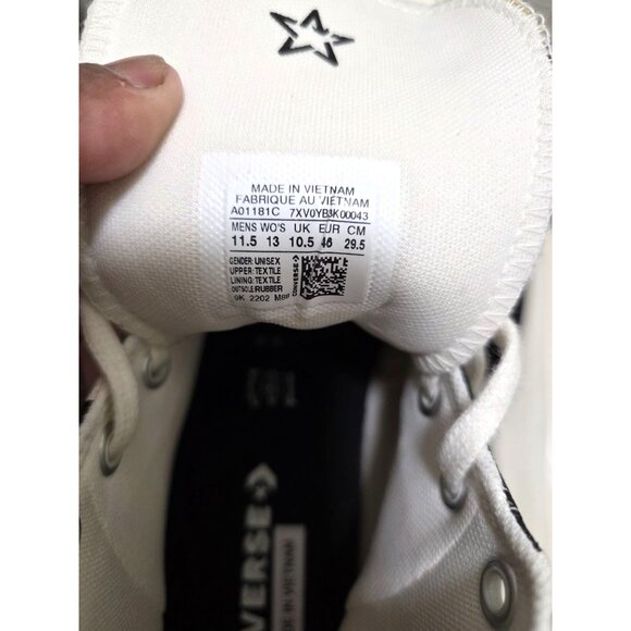 Converse Polka Dot Platform High-Top Sneakers White & Black Canvas Unisex Size 1 - Picture 15 of 15